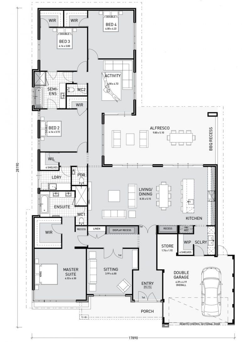 Floor Plan Friday: Activity Room Adjoins Bedroom Wing | Bedroom House ... in Floor Plan 4 Bedroom 2 Bathroom