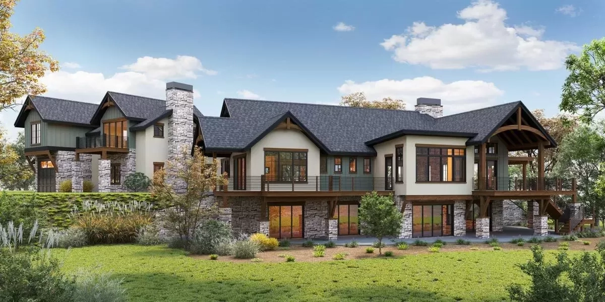 Luxury Mountain Home Plan With In-Law Suite And Walkout Basement (Floor ... throughout What Living in a Mountain Home Plan with a Walkout Basement Actually Teaches Us About Terrain