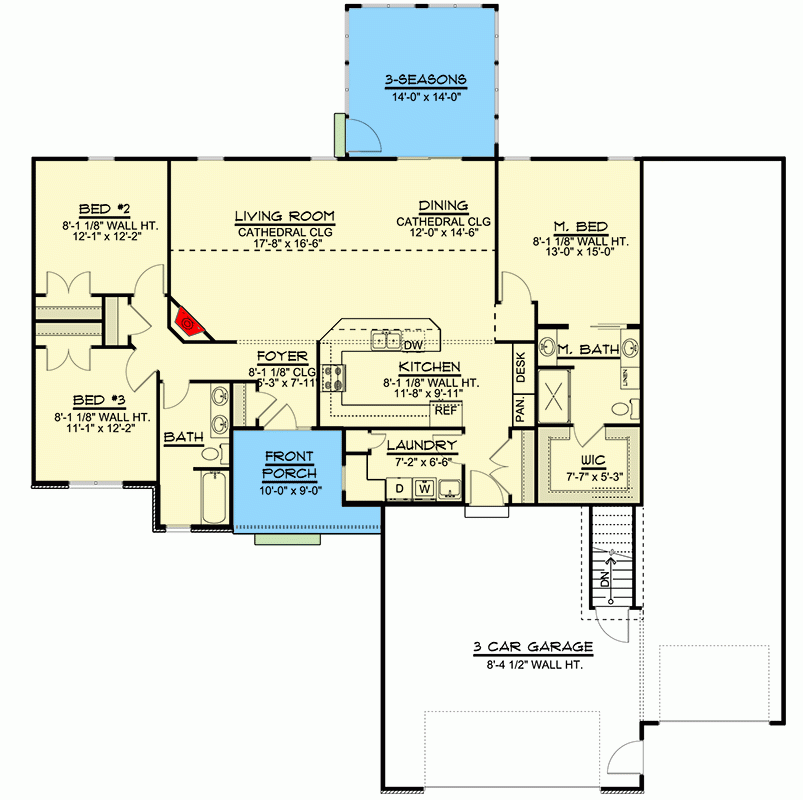 Plan 135028Gra: Traditional Ranch House Plan With Split-Bedroom Layout inside 1800 Sq Ft Ranch Style House Plans