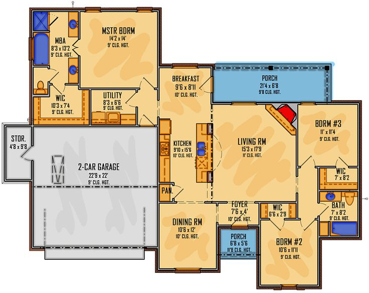 Plan 510183Wdy: 3-Bed French Country Ranch Plan With Split Bedrooms ... inside Exploring the Popularity of Split Bedroom Floor Plans in Mid Sized Ranch Homes