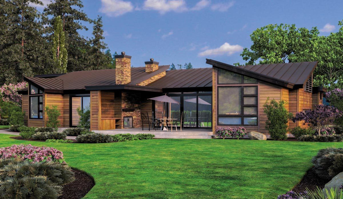 Plan 69402Am: Single Story Contemporary House Plan | Casas De Un Piso ... in Why Single Level Living Still Resonates with Modern Families