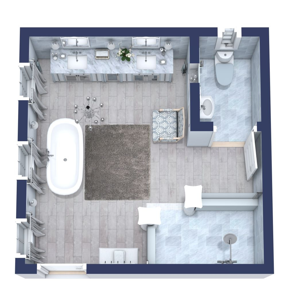Square Bathroom Floor Plan with Designing a Home Where Every Bedroom Has Its Own Bathroom Without Wasting Square Footage