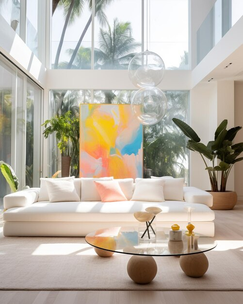 White Living Space With An Open Layout | Premium Ai-Generated Image intended for Best Paint Colors That Look Luxe