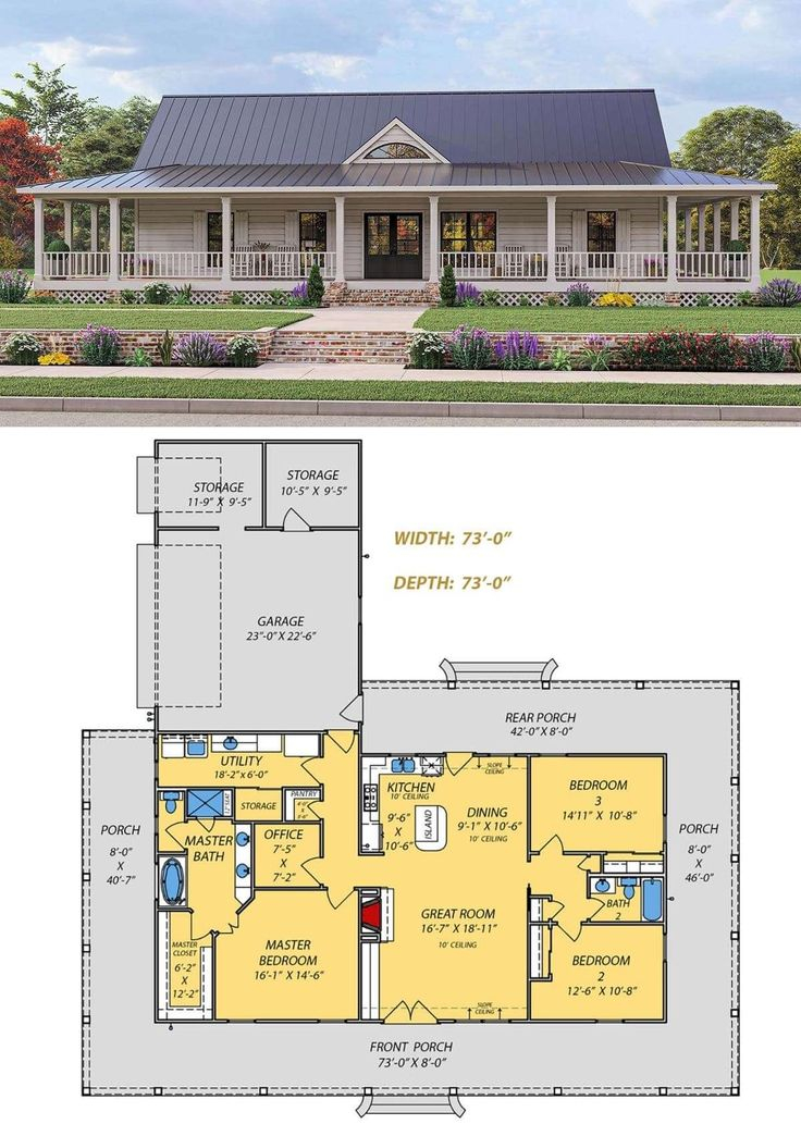 Wrap Around House Plans | House Layouts Wrap Around Porch, Country ... for Small House Plans With Wrap Around Porch