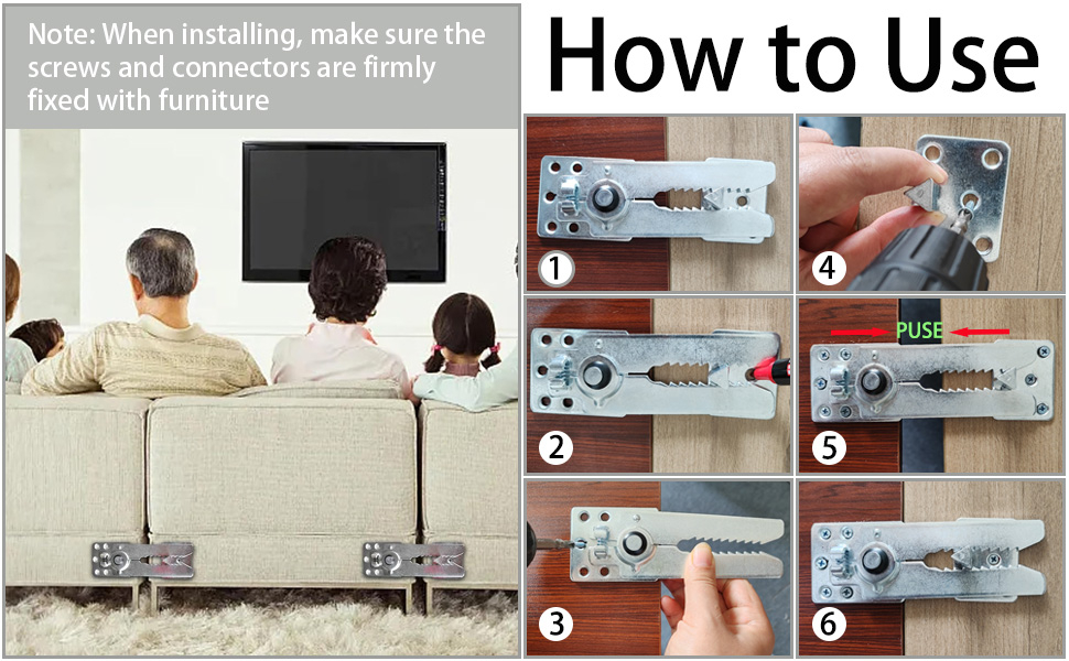 Amazon.com: 4 Pcs Sectional Couch Connector Screws, 155Mm Heavy Duty ... within How To Identify Sectional Sofa Connectors Before Moving